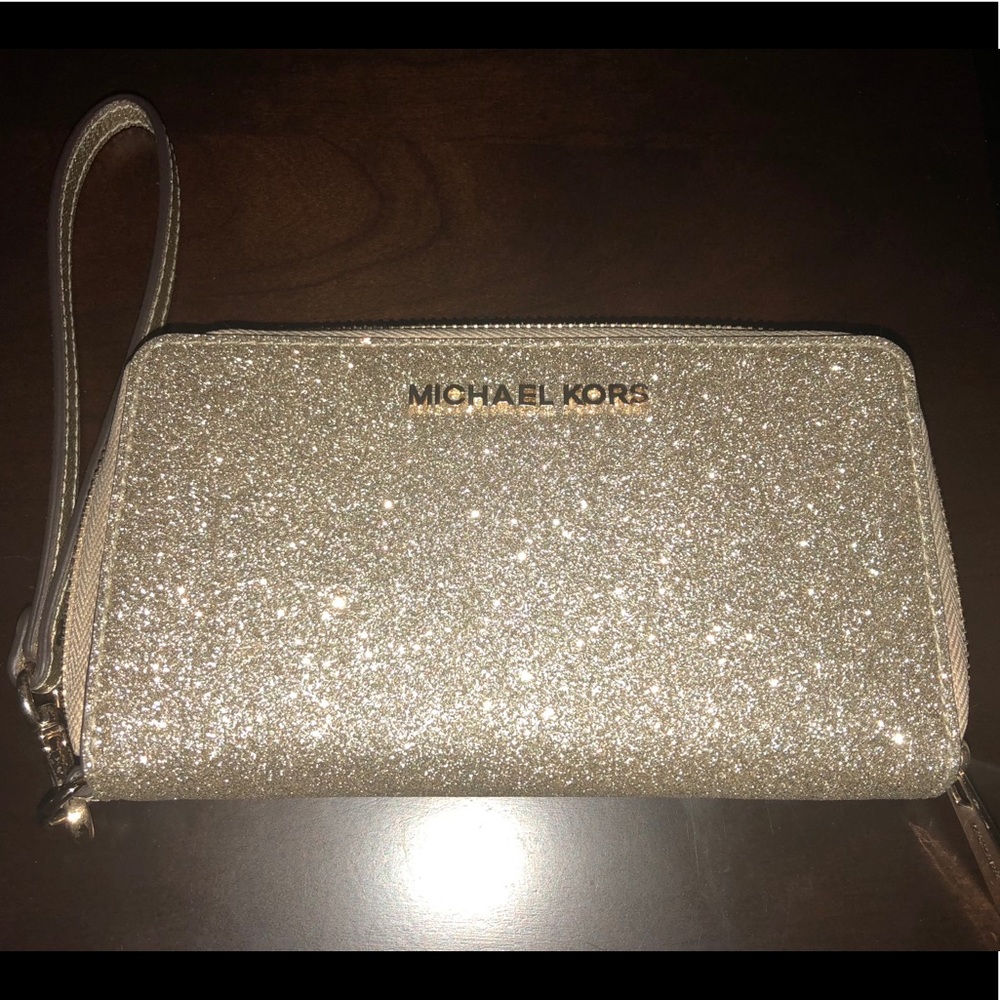 Micheal kors gold sparkle wallet wristlet